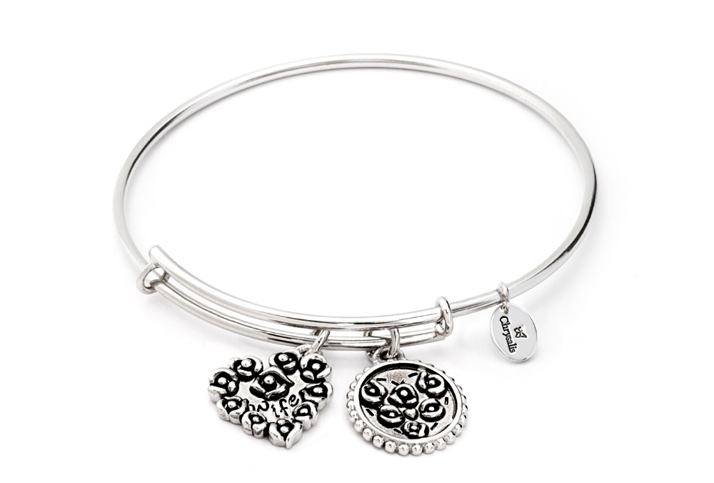 Wife Expandable Bangle - Rhodium Flash Plated - Hansons Jewellers